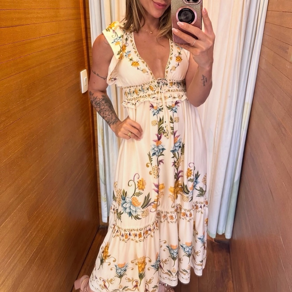 FARM Rio Delicacy Floral Long Dress Size S